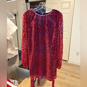 House of Harlow 1960 Red and Blue Dress